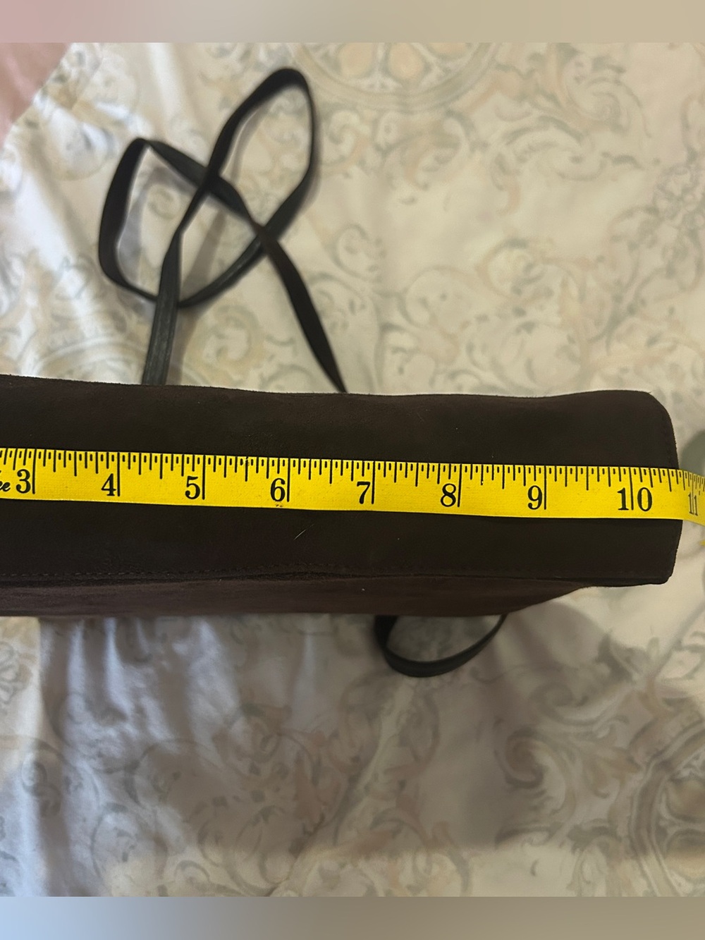 Stuart‎ Weitzman Handbag Women Brown Suede Woven Handle Vintage purse - Picture 13 of 14